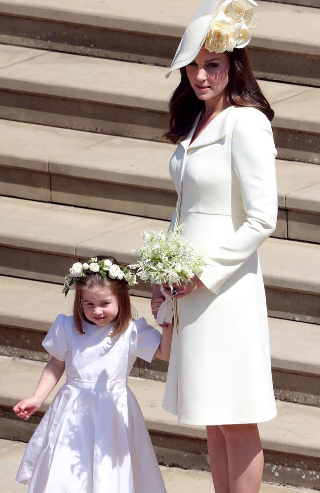 Catherine, Duchess of Cambridge wore an Alexander McQueen coat. Picture: AFP/ Andrew Matthews