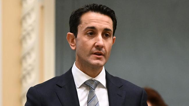 Queensland Leader of the Opposition David Crisafulli speaks during Question Time at Parliament House in Brisbane. Picture: Dan Peled / NCA NewsWire