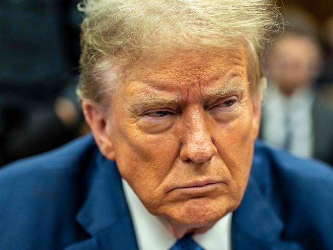 Donald Trump listens to proceedings. Picture: AFP