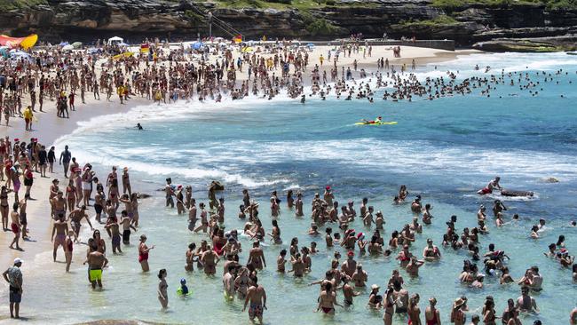 Swimmers cool off at Sydney’s Bronte Beach. Picture: Daily Telegraph/ Monique Harmer