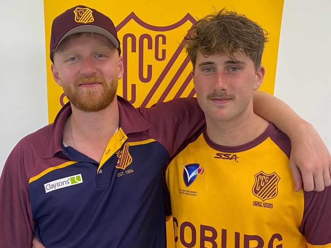 Coburg openers Noah Thrain and Cameron Harding.