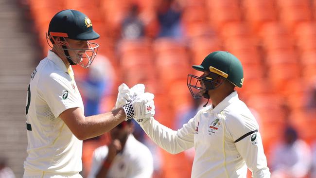 Cameron Green found it calming to have Usman Khawaja at the other end while in the 90s. Picture: Getty Images