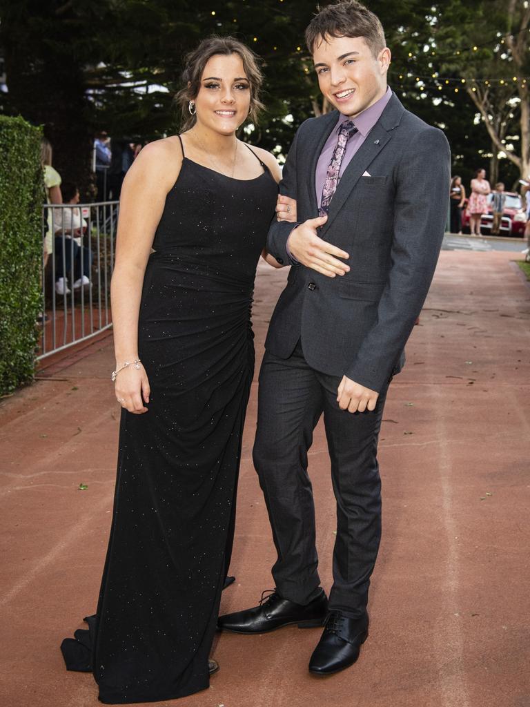 Metias Wood-Crockett and partner Dani Woodlow at St Mary's College formal at Picnic Point, Friday, March 24, 2023. Picture: Kevin Farmer