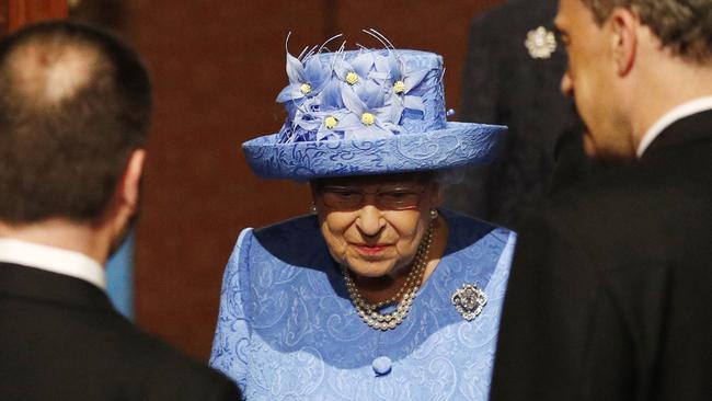 Queen Elizabeth II raised eyebrows with this hat. Picture: Adrian Dennis – WPA Pool/Getty Images