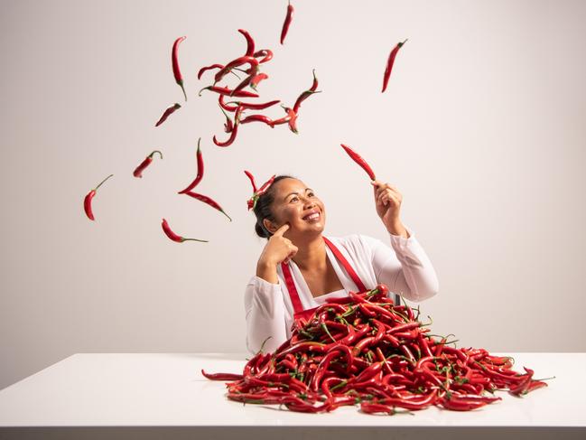 Balinese cook Desak Yoni getting ready for the the Willunga Chill Fest. Picture: Brad Fleet