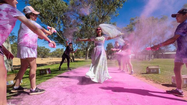 Colour Frenzy run during the Warm Up festival in Alice Springs. Picture: Supplied