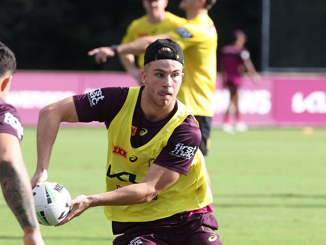 Blake Mozer, Brisbane Broncos training, Red Hill. Picture: Liam Kidston