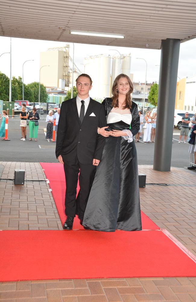 Toowoomba school formals. At the 2023 St Ursula's College formal is graduate Elsa Helander with her partner Ethan Waites. Picture: Rhylea Millar