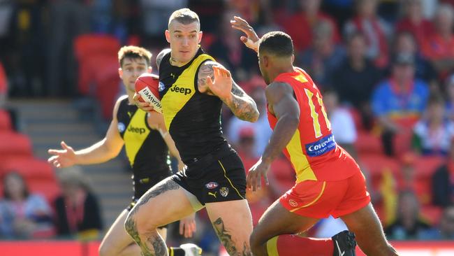 Dustin Martin doing what he does best. Picture: AAP Image.