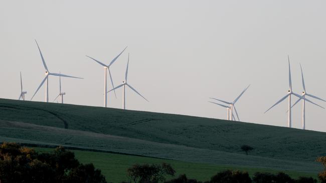 Wind turbines at Snowtown in South Australia's mid north. Picture: Kelly Barnes/The Australian