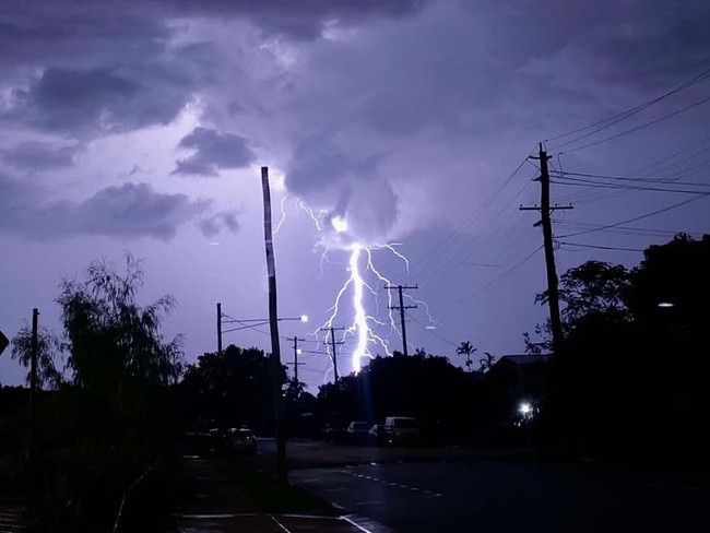 Lightning strikes during Sunday night's storms over Townsville, January 12, 2025. Craig Clifford took this image from Aitkenvale, shooting east. Photo: Craig Clifford