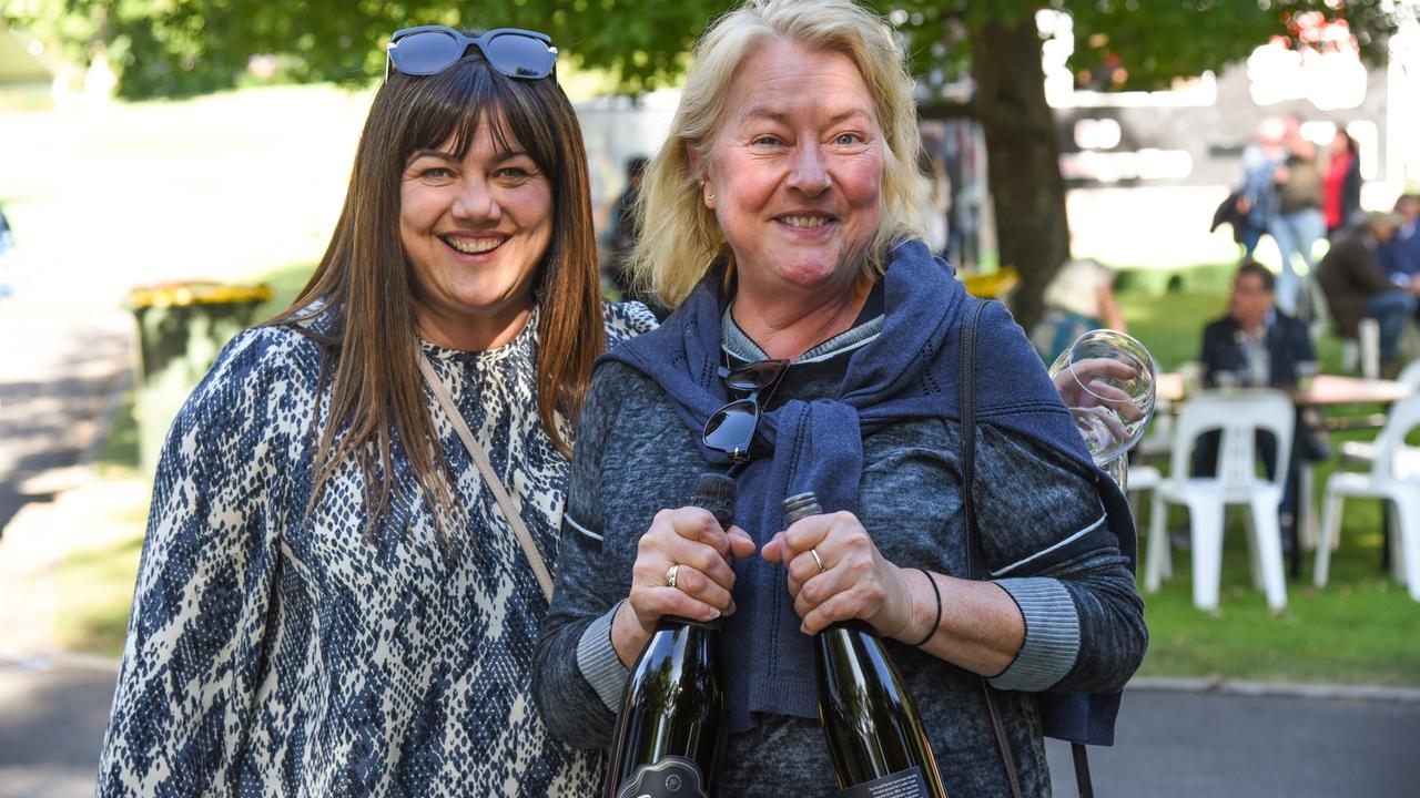 Rae Smith and Lindy Fallon at City Park on Day 1 of Launceston's Festivale. Picture: Alex Treacy