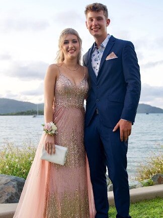 Madison Janco and List De Nysschen arriving at the Proserpine State High School Year 12 Formal held at the Whitsunday Marine Club on Wednesday, November 16, 2022.