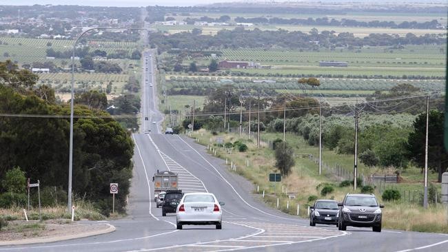 Main South Road at Sellicks Beach. Picture: Stephen Laffer