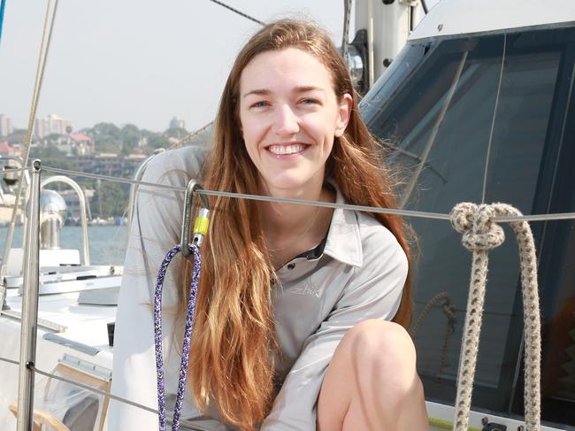 NORTHERN DISTRICT TIMES / AAP Katherine Shannon poses for a photograph at the Royal Sydney Yacht Squadron,  Kirribilli , while preparing for her first Sydney to Hobart yacht race.SATURDAY 7TH DECEMBER  2019Katherine Shannon is preparing to do her first Sydney to Hobart yacht race on board 'Sweet Chariot 'AAP IMAGE / MARK SCOTT)