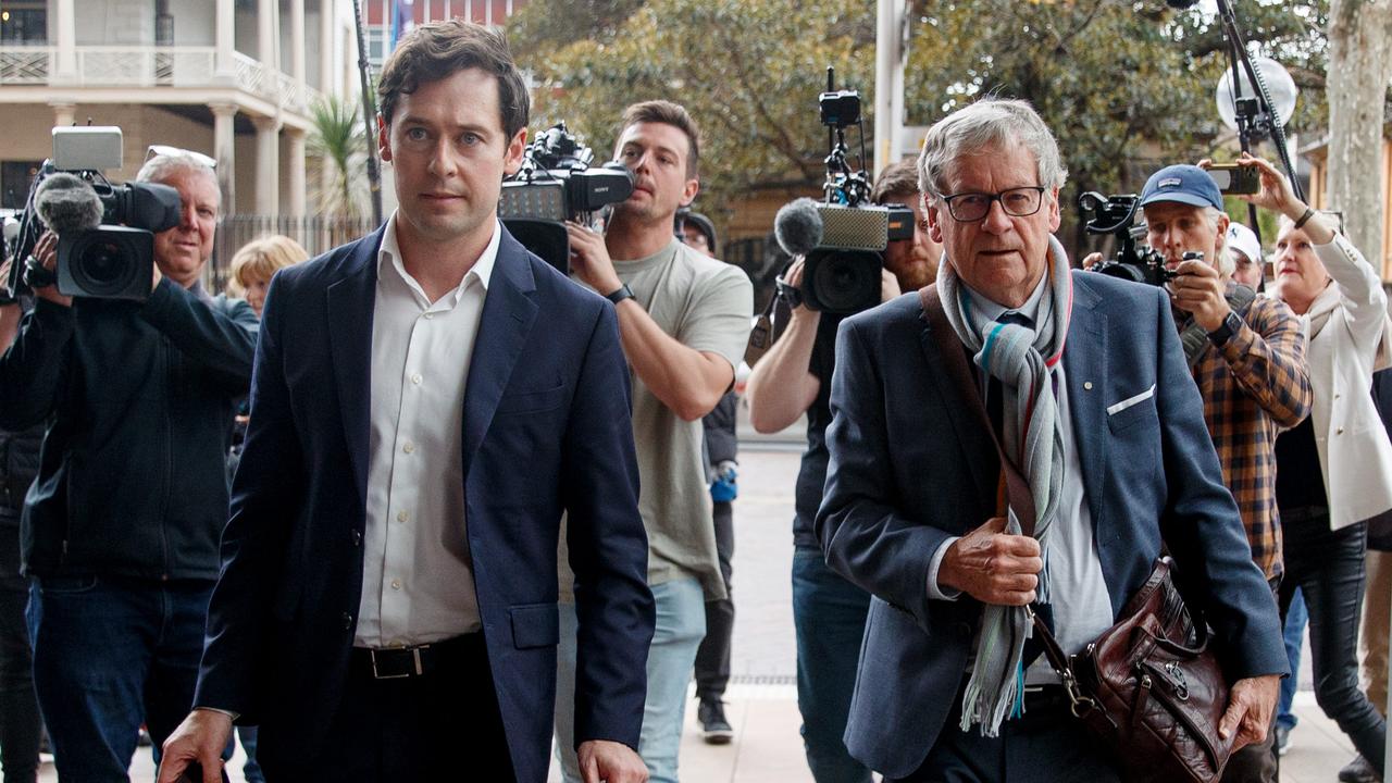 Journalists Nick McKenzie and Chris Masters arrive for the judgment. Picture: NCA NewsWire / Nikki Short