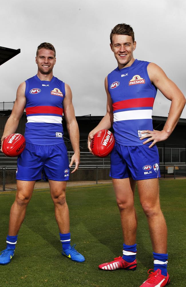 Jake Stringer (left) and Jack Macrae (right) have extended their contracts at the Bulldogs until the end of 2018. Picture: Michael Klein