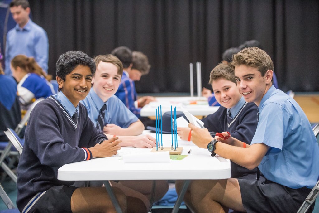 St Mary's students (from left) Jaisal Narsey, Will Thomas, Ben Fox and Mutt Gudgeon. Picture: USQ Photography,David Martinelli