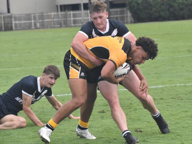 Met East versus Capricornia, 16-18 years boys, at the Queensland School Sport rugby league state championships at Marley Brown Oval, Gladstone, on May 17, 2025.