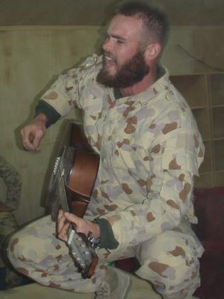 Raw emotion ... Cameron Baird’s never-before-seen tribute to his mate, Private Luke Worsley.