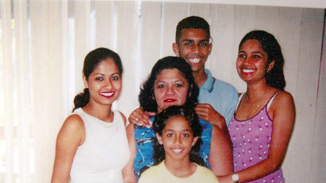 Shirley Singh with her children Sonia Pathik and murdered children Sidhi, Kunal and Neelma.