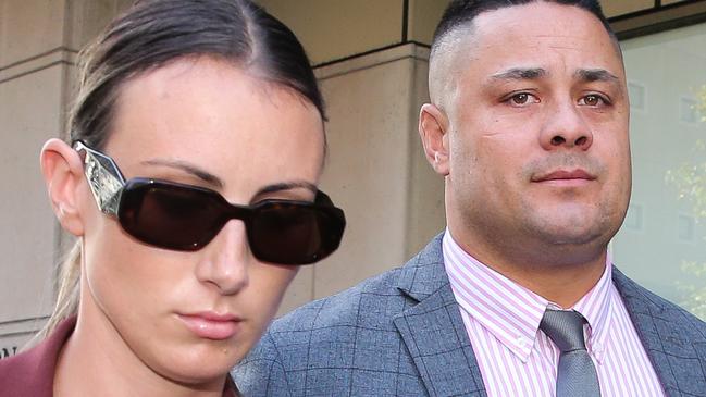 SYDNEY, AUSTRALIA -NewsWire Photos APRIL 03 2023 - Former NRL star Jarryd Hayne and his wife Amellia Bonnici are seen leaving the JMT Court in Sydney. Hayne accused of sexually assaulting a woman at her Newcastle home on grand final night in 2018. Picture NCA Newswire / Gaye Gerard