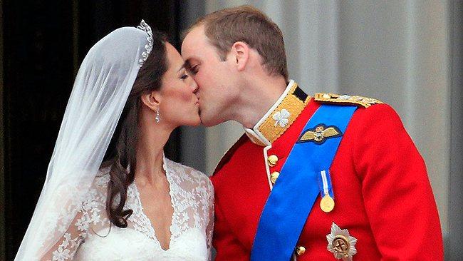 Prince William kisses wife Kate