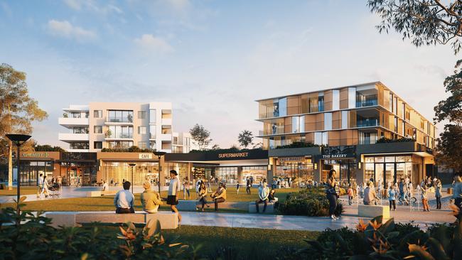 An artist’s impressions of the yet-to-be-built West Schofields town centre.