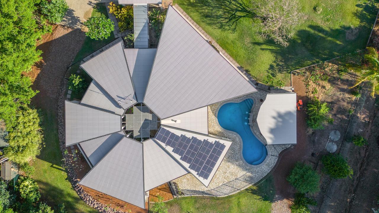 An aerial view of the home at 49 Thornbill Cres, Howard Springs.