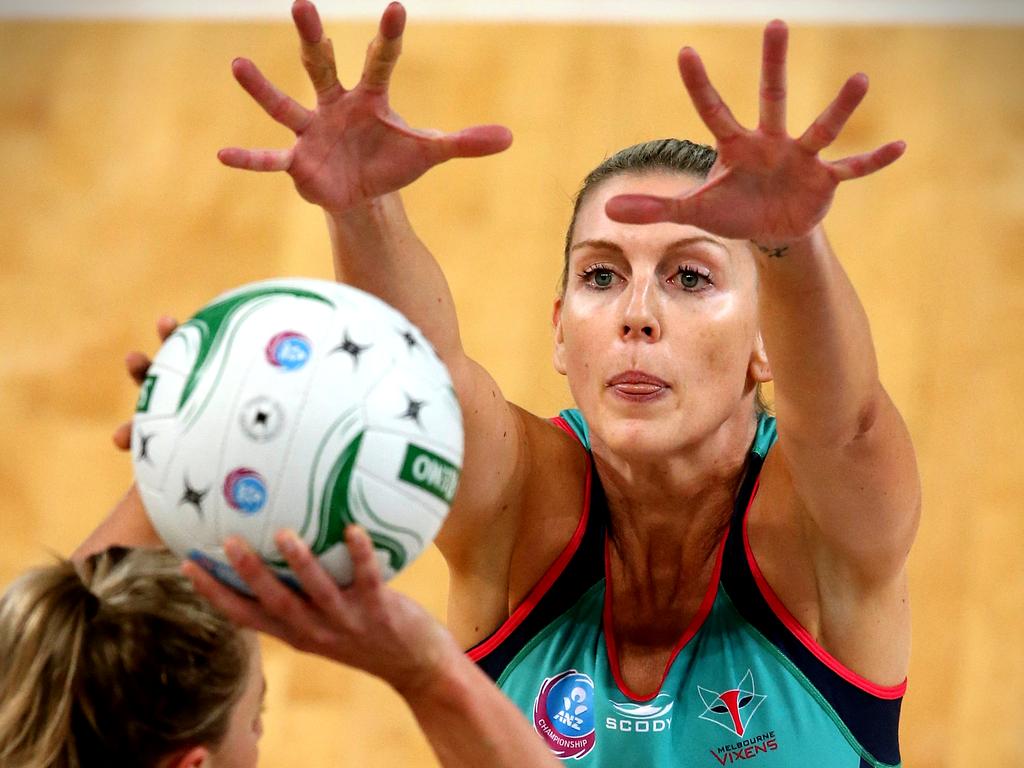 Cath Cox during her netball career. Picture: Wayne Ludbey