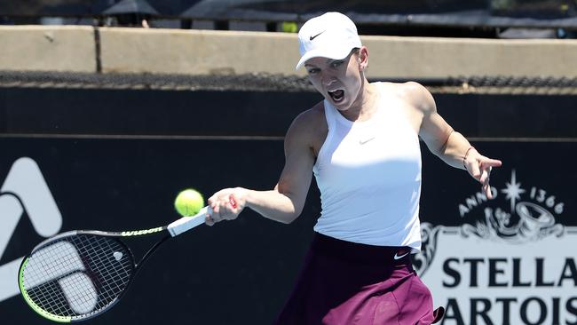 TENNIS DAY 2 - Adelaide International - Memorial Drive Simona Halep (pictured) andr Raluca Olaru during their match against Kveta Peschke and Demi Schuurs. Picture SARAH REED<a capiid="3132e4c20d60c9a8309564fce448c2ee" class="capi-video">Tennis: Serena Williams is in good form ahead of the Australian Open, clinching the Auckland Open against Jessica Pegula</a>