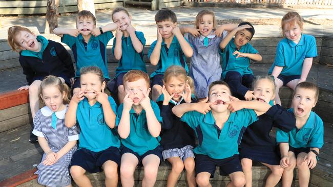 Mt Duneed Primary School Prep M Back Row From Left: Evelyn McDonald, Lachlan Dent, Harper Carson, Otis Powell, Annie Lowman, Hashim Usman, Edee Burke . Front Row From Left: Ruby Leith-Lopes, Amelia Rijnvis, Carter Daniels, Ava Gibson, Xavier Duncombe, Remi Dwyer, Callum Boucher . Picture: Mark Wilson