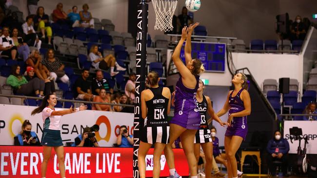 Donnell Wallam in action for the Firebirds at the Team Girls Cup. Photo: Joanna Margiolis.