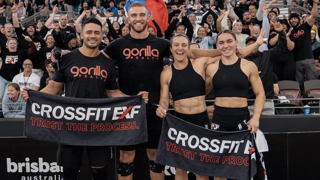 Mackay's Christee Hollard (middle right) and her teammates Moses Petelo (far left), Henry Carlile and Briony Challis from CrossFit EXF have won a place to compete at the CrossFit Games in the US in August.