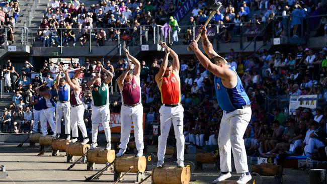 Woodchopping and sawing are popular events at the Show.