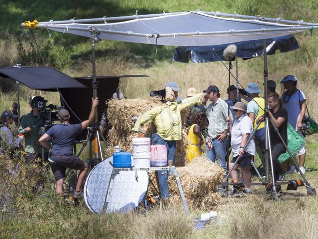 There was even a “blood station” to touch the zombies and the fake dead animals on set. Picture: DIIMEX.COM