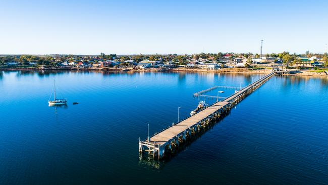 The jetty at Streaky Bay. Picture: Ben Stamatovich / The Drone Way