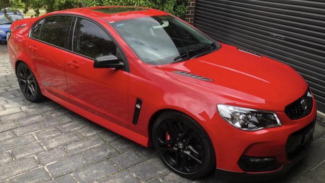 The red Holden V8 SS Redline Walkinshaw 407 stolen from the Berwick Coles carpark at 7.40am on January 24. Image: supplied.