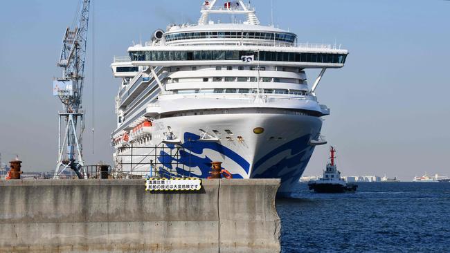 The Diamond Princess docked in the port of Yokohama in March. Picture: AFP