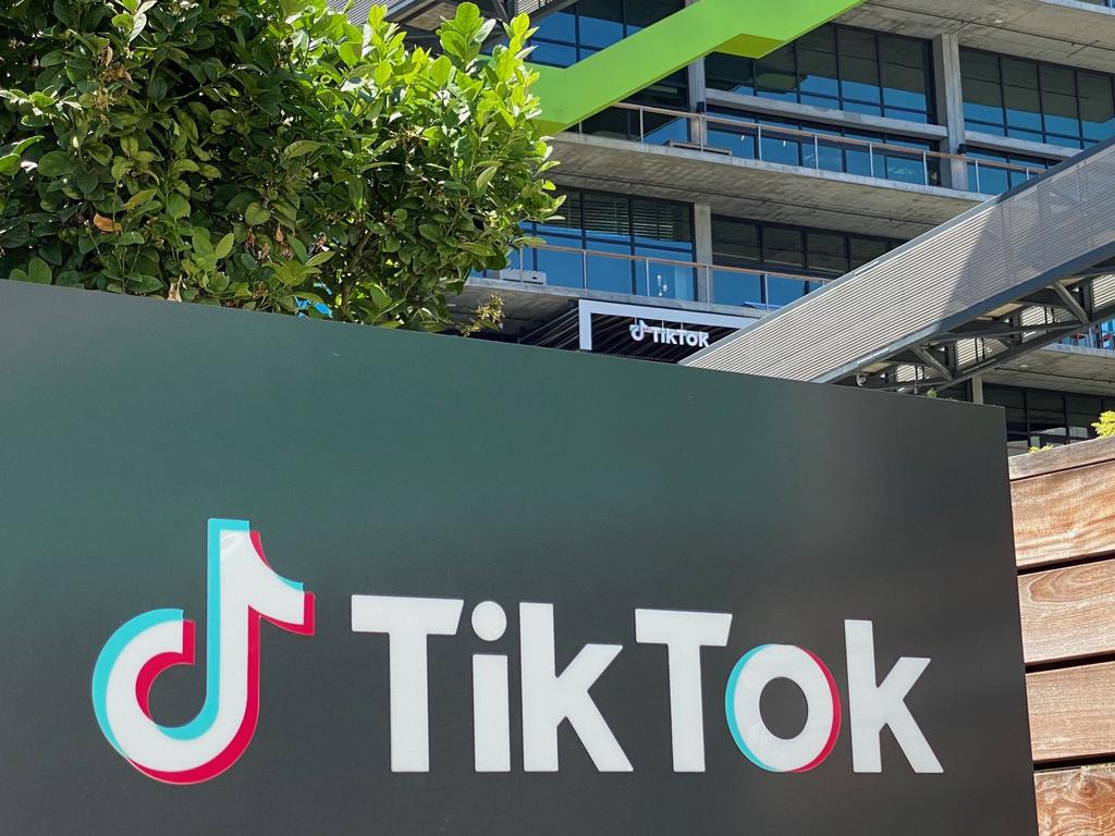 TikTok’s logo outside of its Los Angeles office. Picture: Chris Delmas/AFP