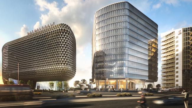 An Artist impression of the SAHMRI 2 $350 million cancer-fighting proton therapy centre. It will be the first in the southern hemisphere. Picture: Supplied