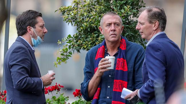 L to R Liberal Leader Matthew Guy, Mitch Catlin and Deputy Liberal Leader David Southwick. Picture: Tim Carrafa