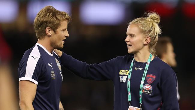 Rory and Shae Sloane are a footy family. Picture: Michael Klein