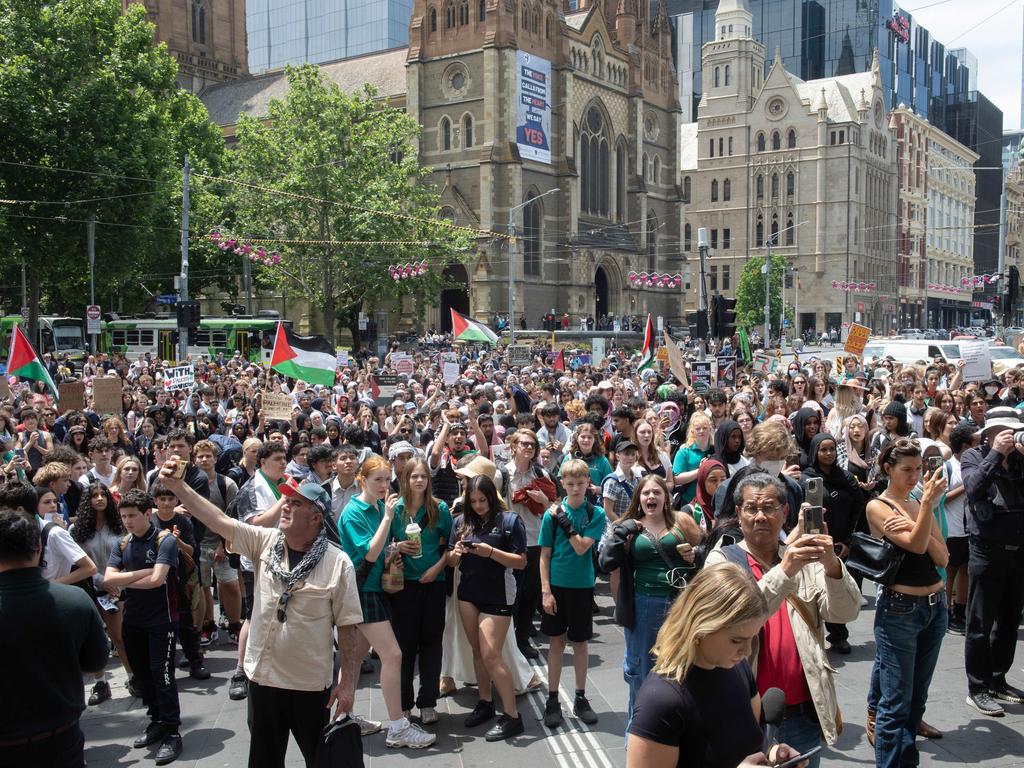 Hundreds of students walked out of high schools across Melbourne to express their support for Palestine on Thursday.