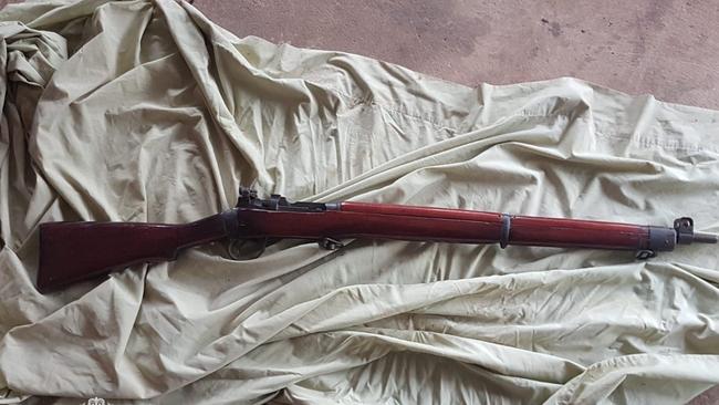 One of the illegal firearms found at Peter John Stevens’ Virginia property last week. Picture: SAPOL