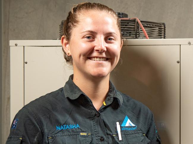 Careers Cover: Natasha Kirchner is a refrigeration and air conditioning apprentice at Airmaster Australia in Mansfield, Brisbane. Picture:Brad Fleet