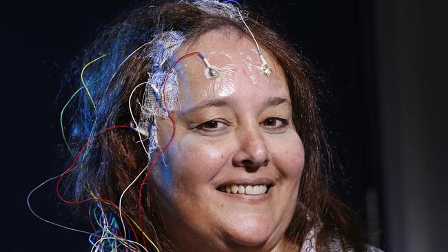 Janina Freestone, 48, is part of a new trial to implant electrodes in the brain, which the aim of reducing seizures. Picture: David Caird