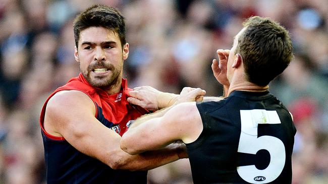  Melbourne v Collingwood, MCG, Chris Dawes and Nick Maxwell, 