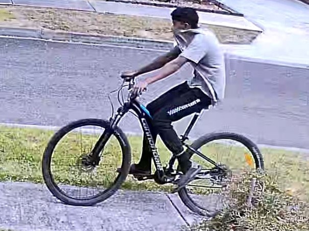 Video grab and stills of man police would like to speak with over a January 31 sex attack on the Dandenong Creek trail.,