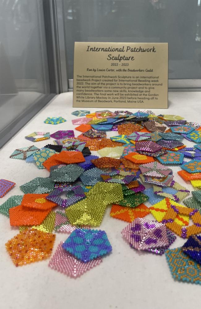 Artist Louise Carter’s International Patchwork Project with The Beadworkers Guild. Photo: Zoe Devenport